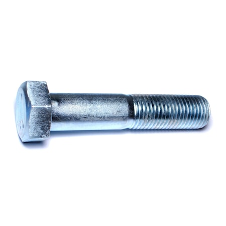 Midwest Fastener Grade 5, 1-1/4"-7 Hex Head Cap Screw, Zinc Plated Steel, 6 in L, 2 PK 07595